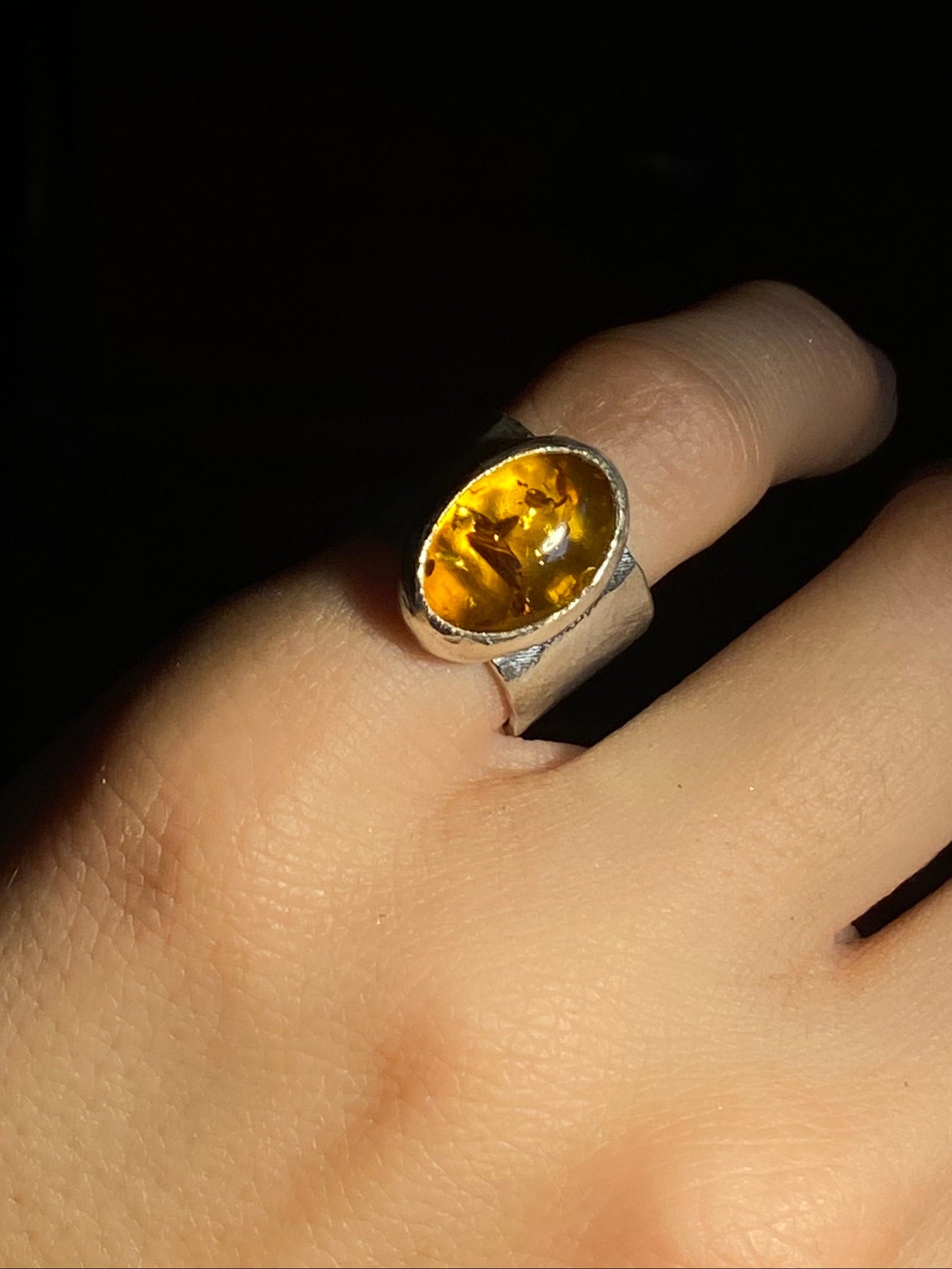 Amber chunky ring