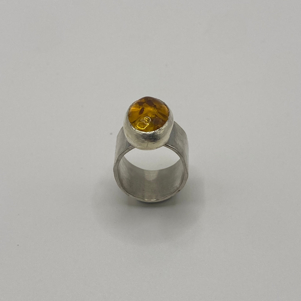 Amber chunky ring
